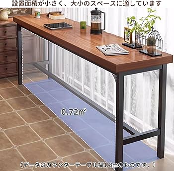 Amazon｜バーカウンターテーブル ハイテーブル 5cm木製天板 ウォール