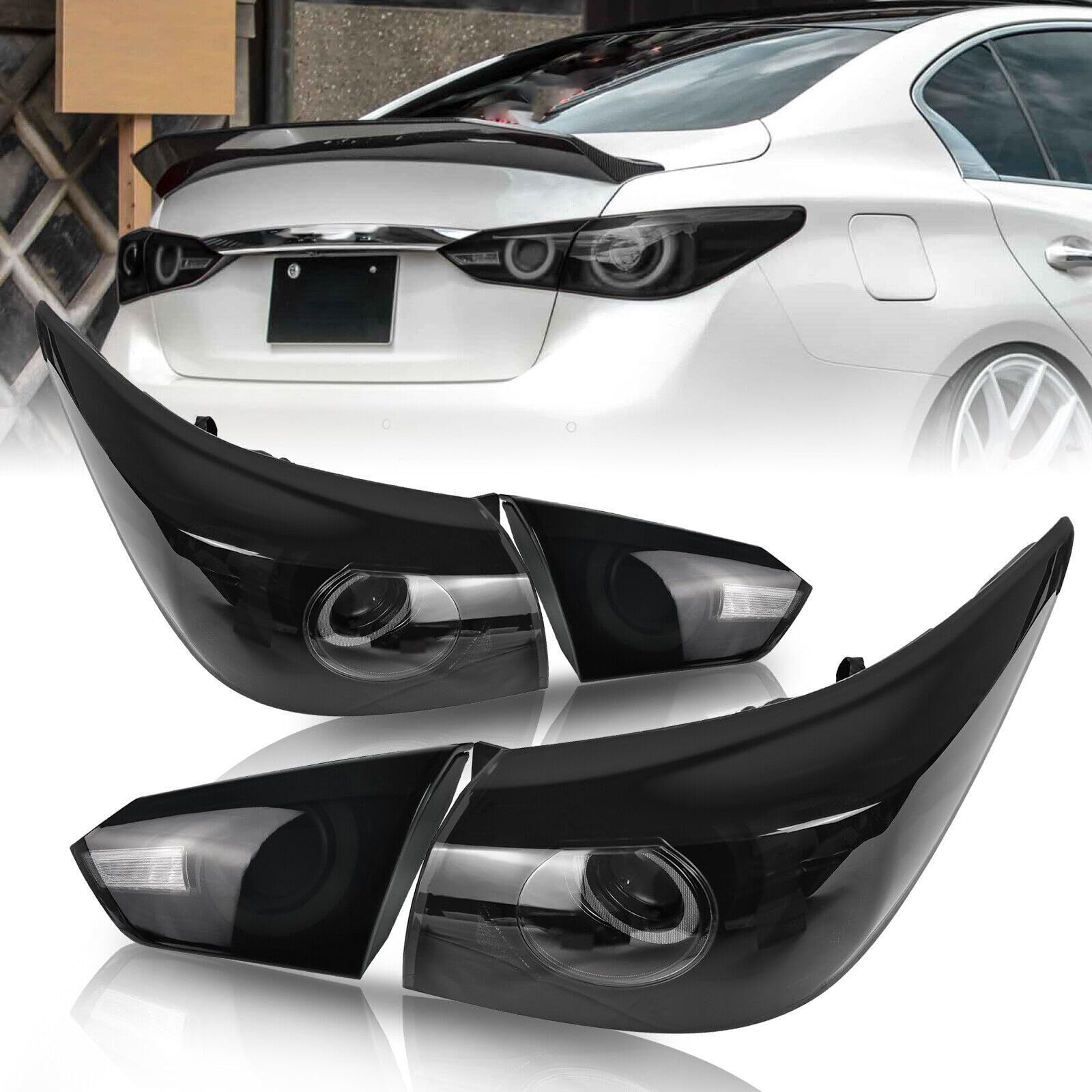 Amazon | スポーツカーのテールライト 4 個スモークレン LED テール