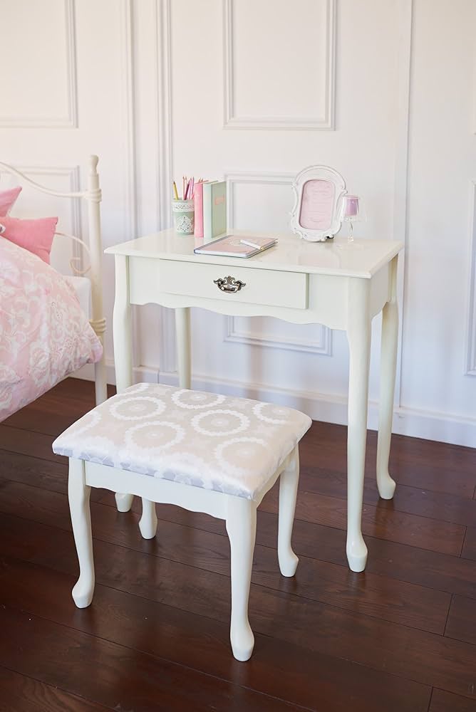 ドレッサー スツール付 RL-M6271 姫系 アンティーク調 ホワイト