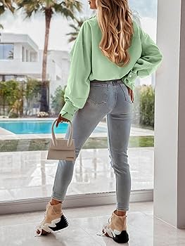 Amazon.com: Tankaneo Womens Cropped Bomber Jacket Long Sleeve Zip