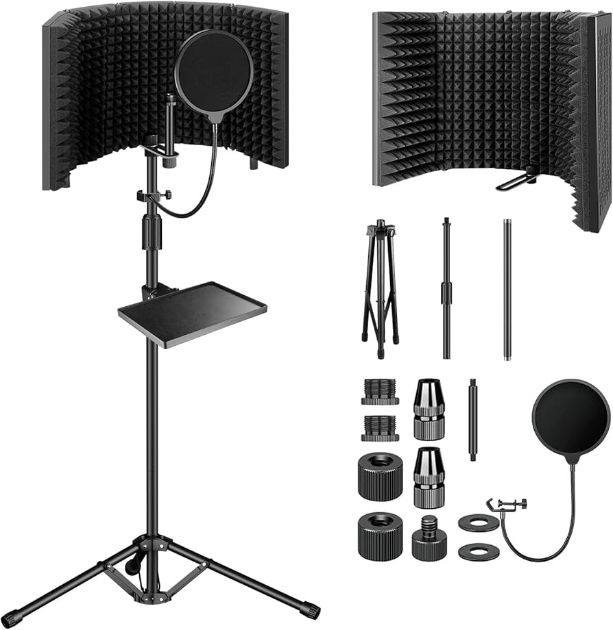 Amazon | Aokeo マイク 防音 吸音材 シールド マイク分離シールド