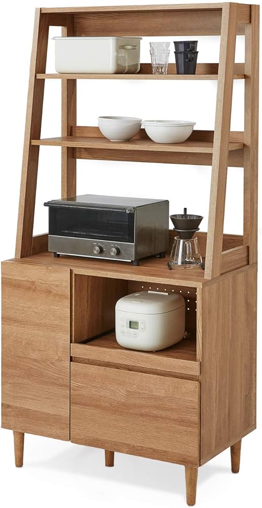 Amazon｜LOWYA ロウヤ 食器棚 キッチン収納 キッチンボード キッチン