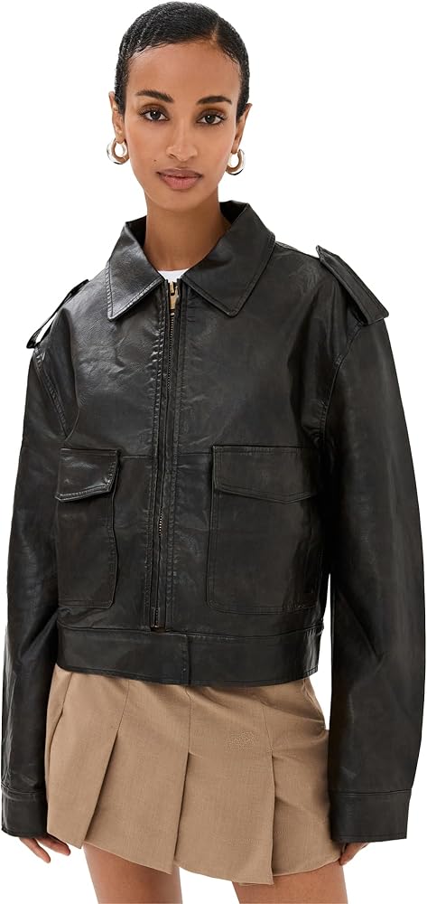 Amazon.com: Lioness Women's Eighties Bomber Jacket, Washed Onyx