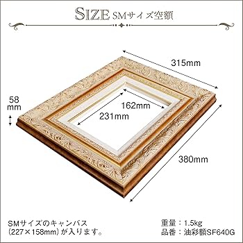 Amazon | 額縁 油彩額 SF640G SM キャンバス サイズ用 ゴールド