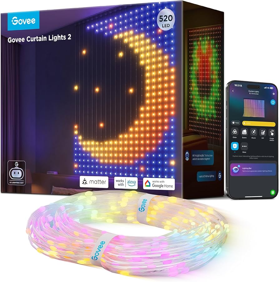 Amazon.com: Govee Curtain Lights 2, 520 LEDs, Smart LED Curtain