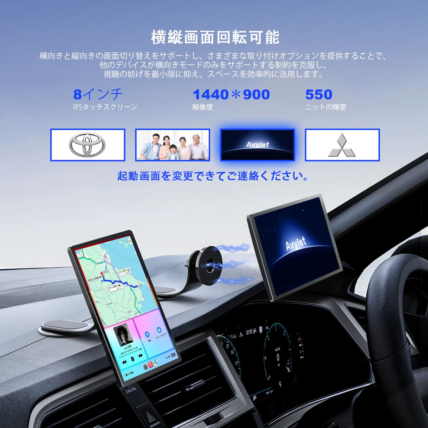 Amazon.co.jp: 【磁気吸着スタンド・横縦画面回転可能】ディスプレイ