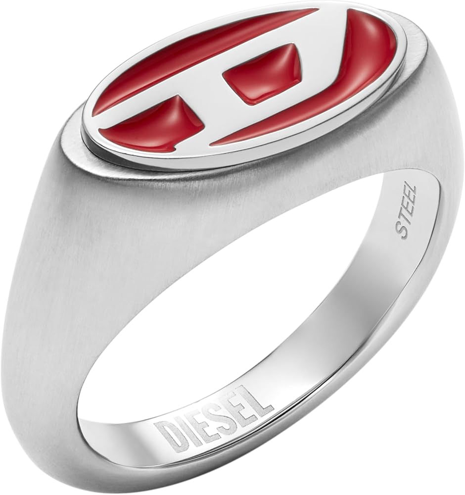 Amazon | Diesel メンズ レッドラッカーとシルバーステンレススチール