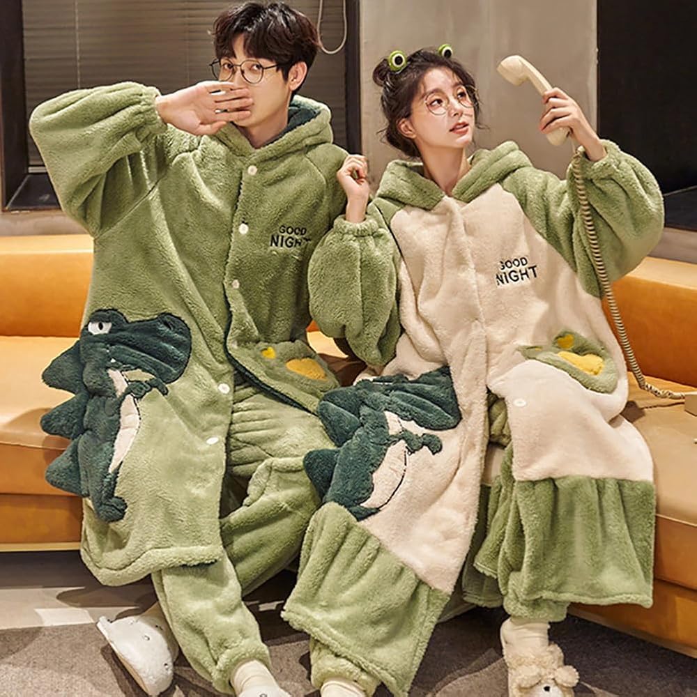 Amazon | [Bwgoroku] 恐竜 着ぐるみパジャマ 大人 ペアパジャマ ナイト