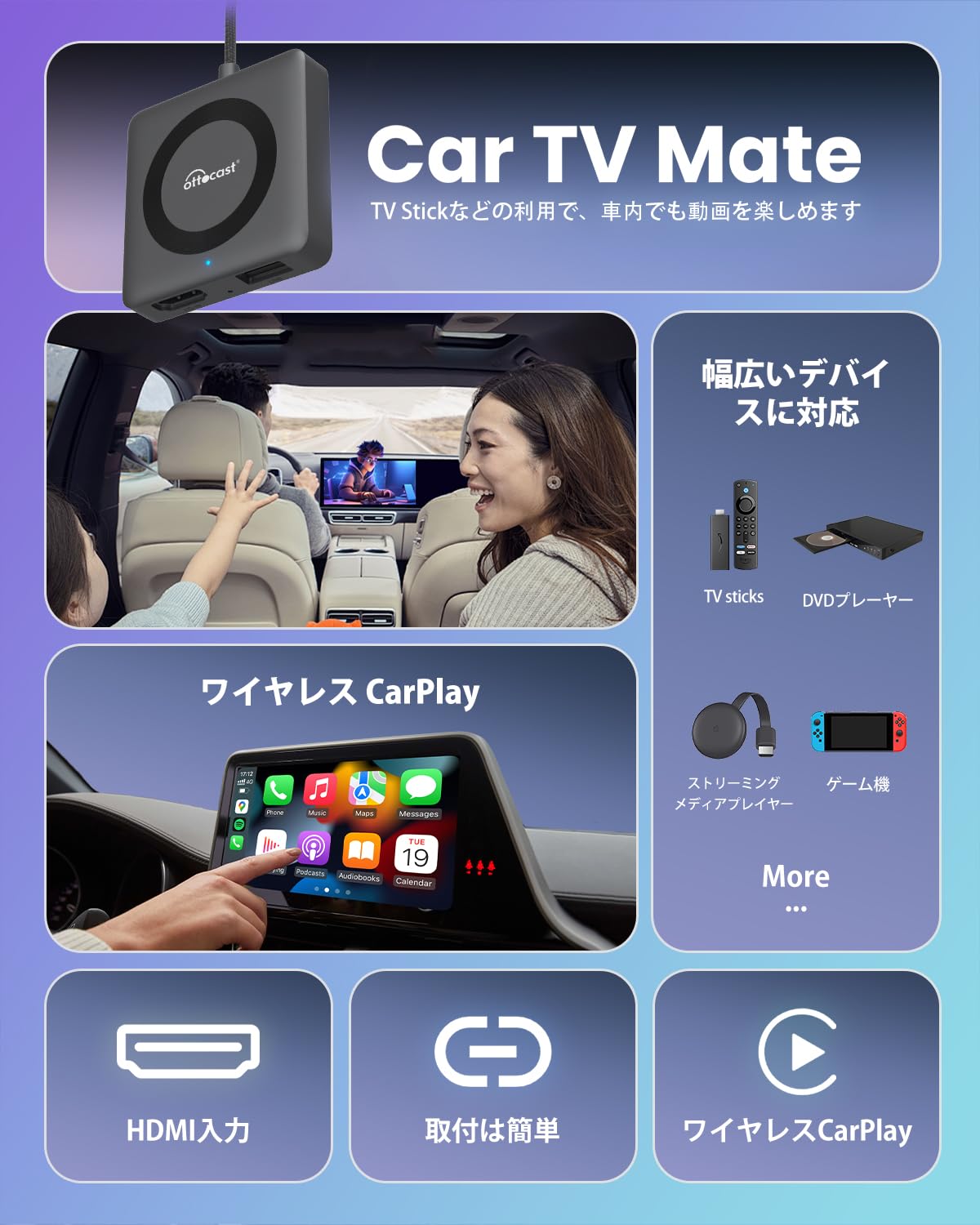 Amazon.co.jp: 【公式】OTTOCAST オットキャスト 新型 Car TV Mate Pro