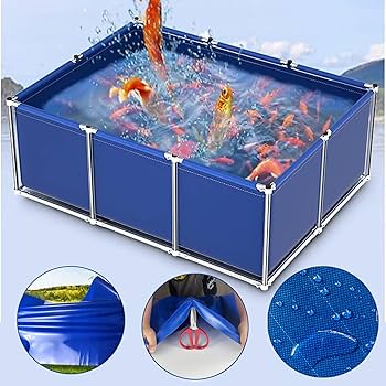 Amazon.co.jp: 水産養殖用水槽水槽、大型プール池、キャンバス製魚池