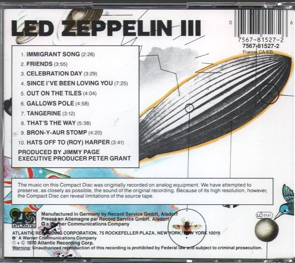 Led Zeppelin III [Audio CD] Led Zeppelin: Amazon.com.br: CD e Vinil