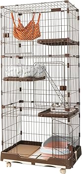 Amazon.co.jp: Shinyever 猫 ケージ キャットケージ 猫ゲージ ペット