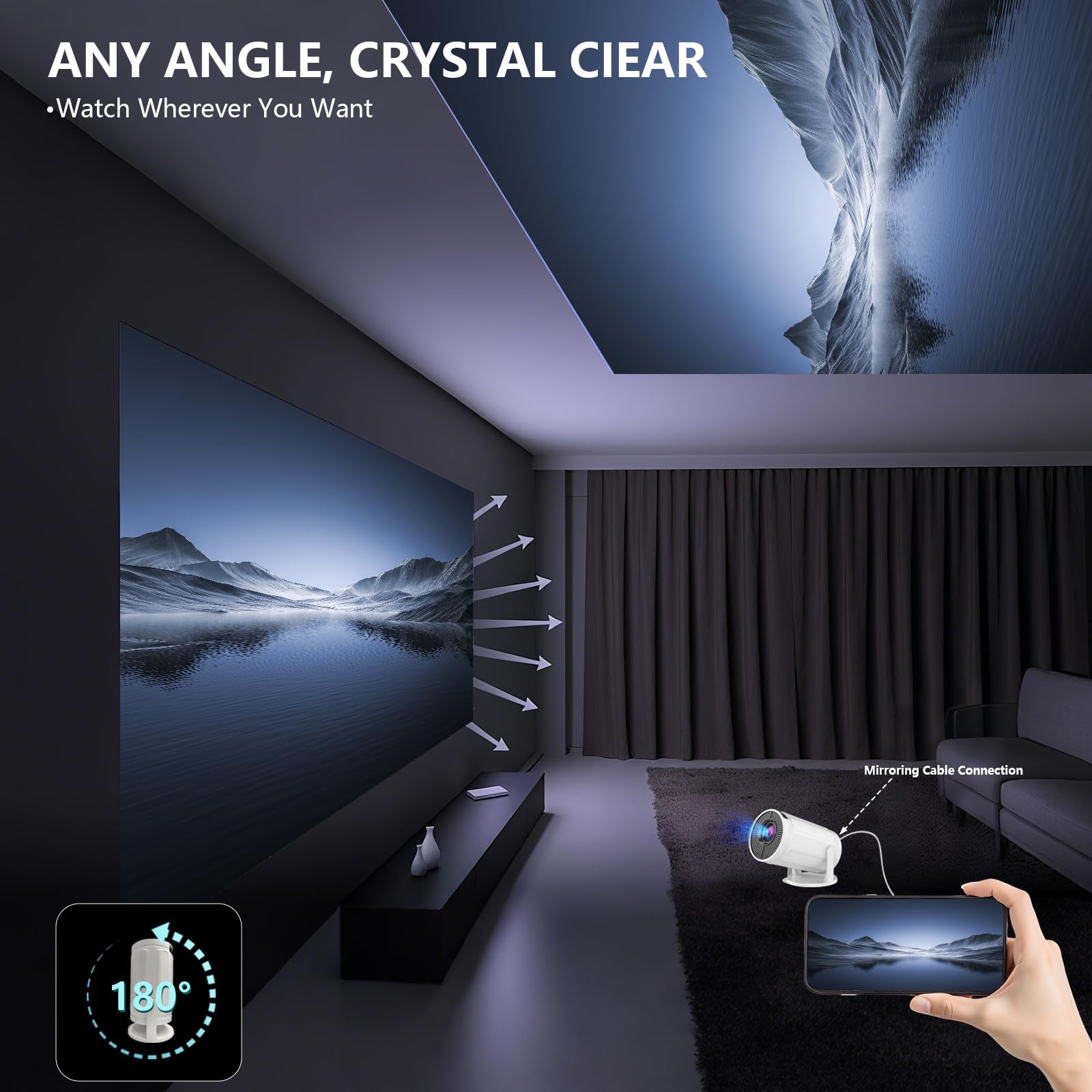 Amazon.co.jp: XBJ WIFI付きミニプロジェクター、4Kサポートポータブル