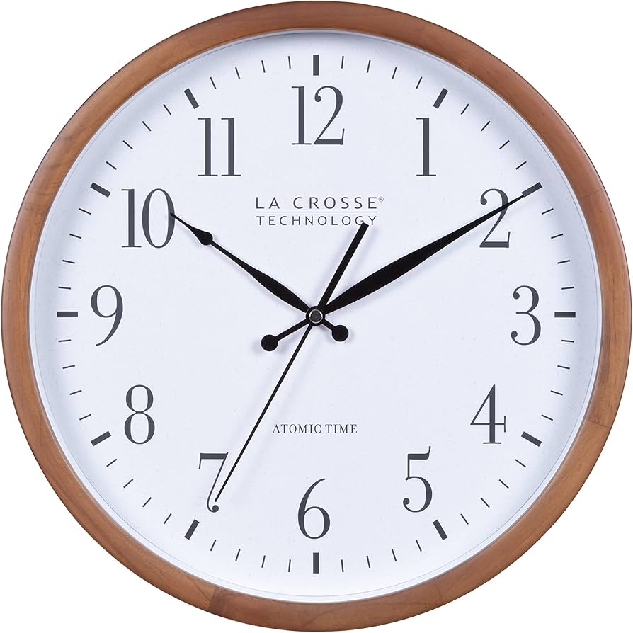 Amazon.com: La Crosse Technology Atomic Analog Wall Clock, Wood