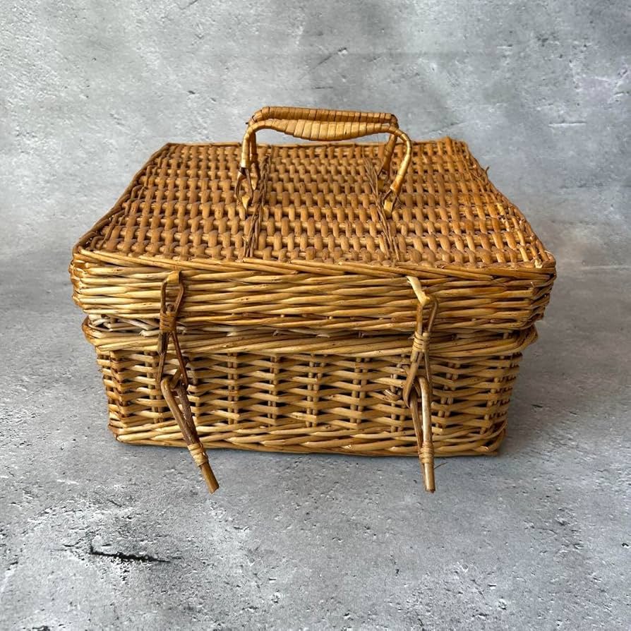 Amazon.co.jp: 昭和レトロ 昭和 バスケット ピクニックバスケット