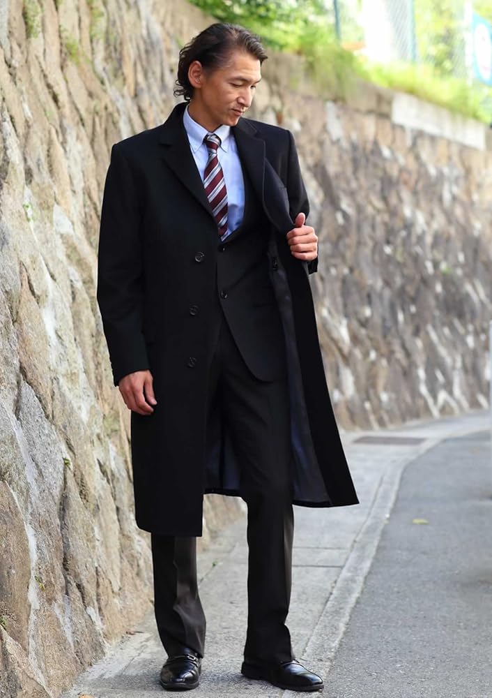 Amazon | ＜藤井毛織＞ピュア カシミヤ100% チェスターコート（日本製