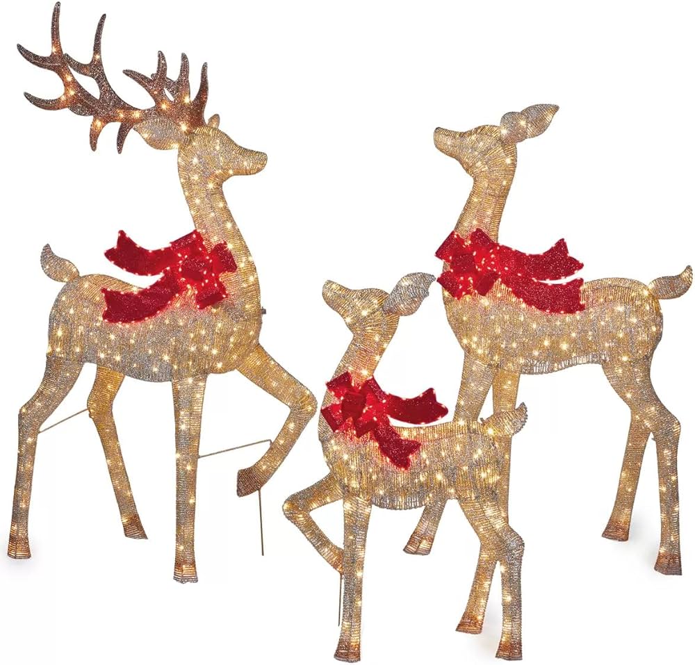 Amazon.co.jp: トナカイの親子 3体セット 50430 656個のLED 226個のLSD