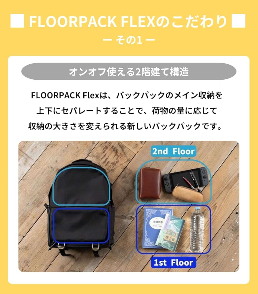 Amazon.co.jp: [drip] FLOORPACK Flex 2階建て構造 リュック バック