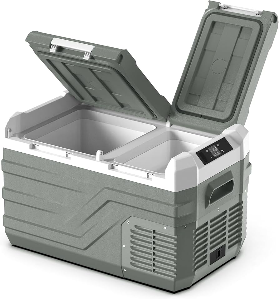 Amazon.co.jp: Alpicool 車載冷蔵庫 2室 23L ポータブル冷蔵庫 独立