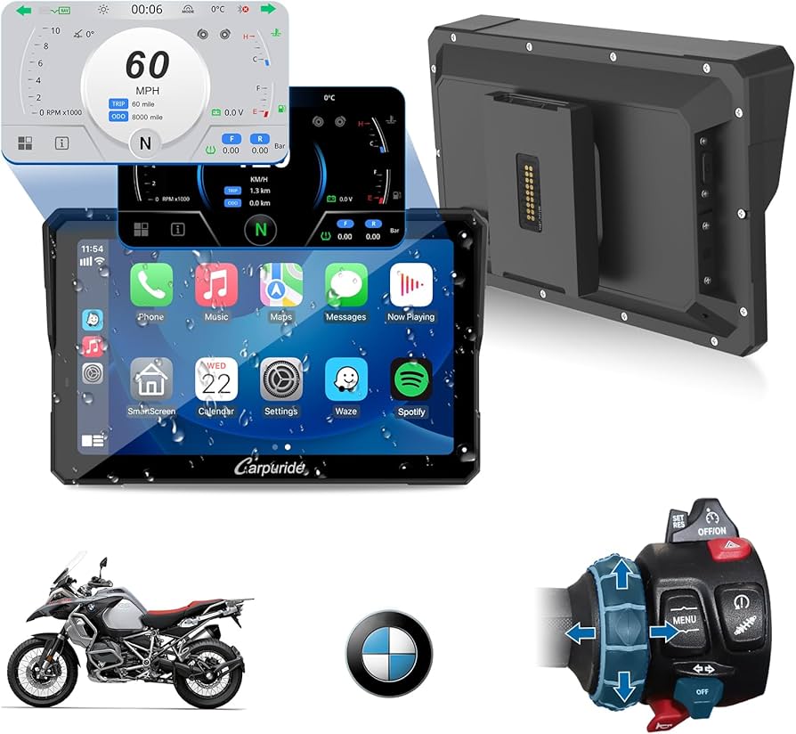 Amazon.com: CARPURIDE W702BS PRO for BMW Motorcycle CarPlay