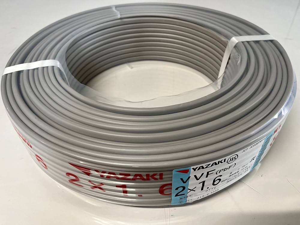 Amazon | 矢崎 600Vビニル絶縁 ビニルシースケーブル VVF2×1.6mm 100m