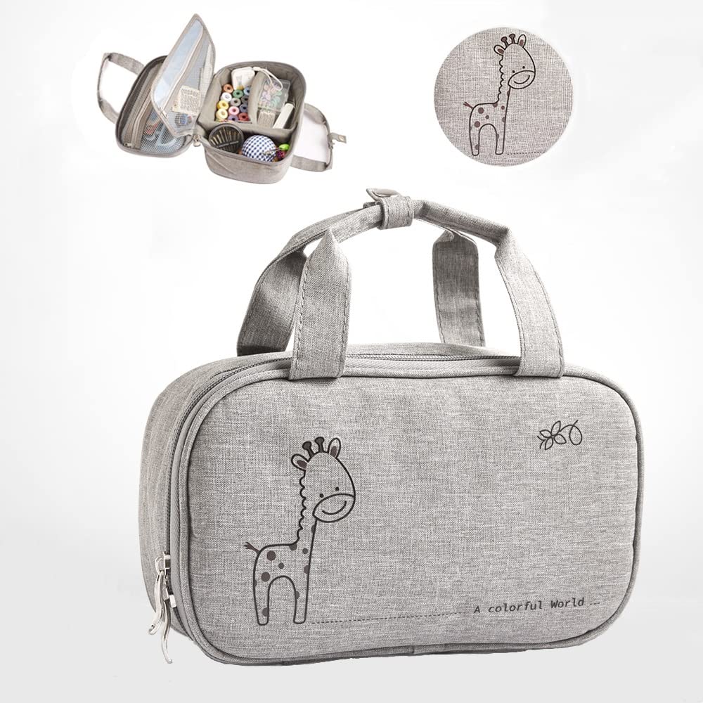 Amazon | 万事商社 裁縫セット ソーイングセット キリン グレー 小学生