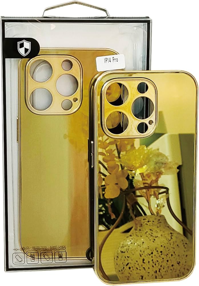 Amazon.co.jp: iPhone14 Pro用ケース ゴールド 金 ミラー仕上げ