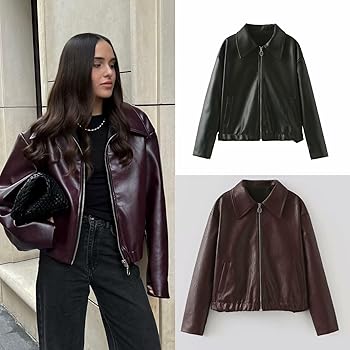 Amazon.com: Women's Y2K Grunge Leather Jacket Vintage Cyber Punk