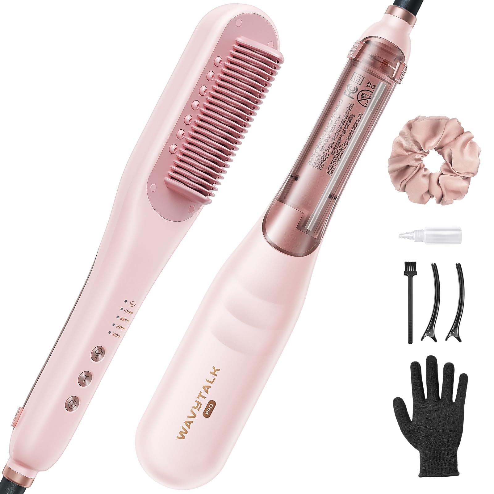 Amazon.com : Wavytalk Pro Steam Hair Straightener Brush, Steamline