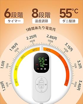 Amazon.co.jp : 電気毛布 掛け 敷き 190×130cm 【55℃自動ダニ駆除&睡眠