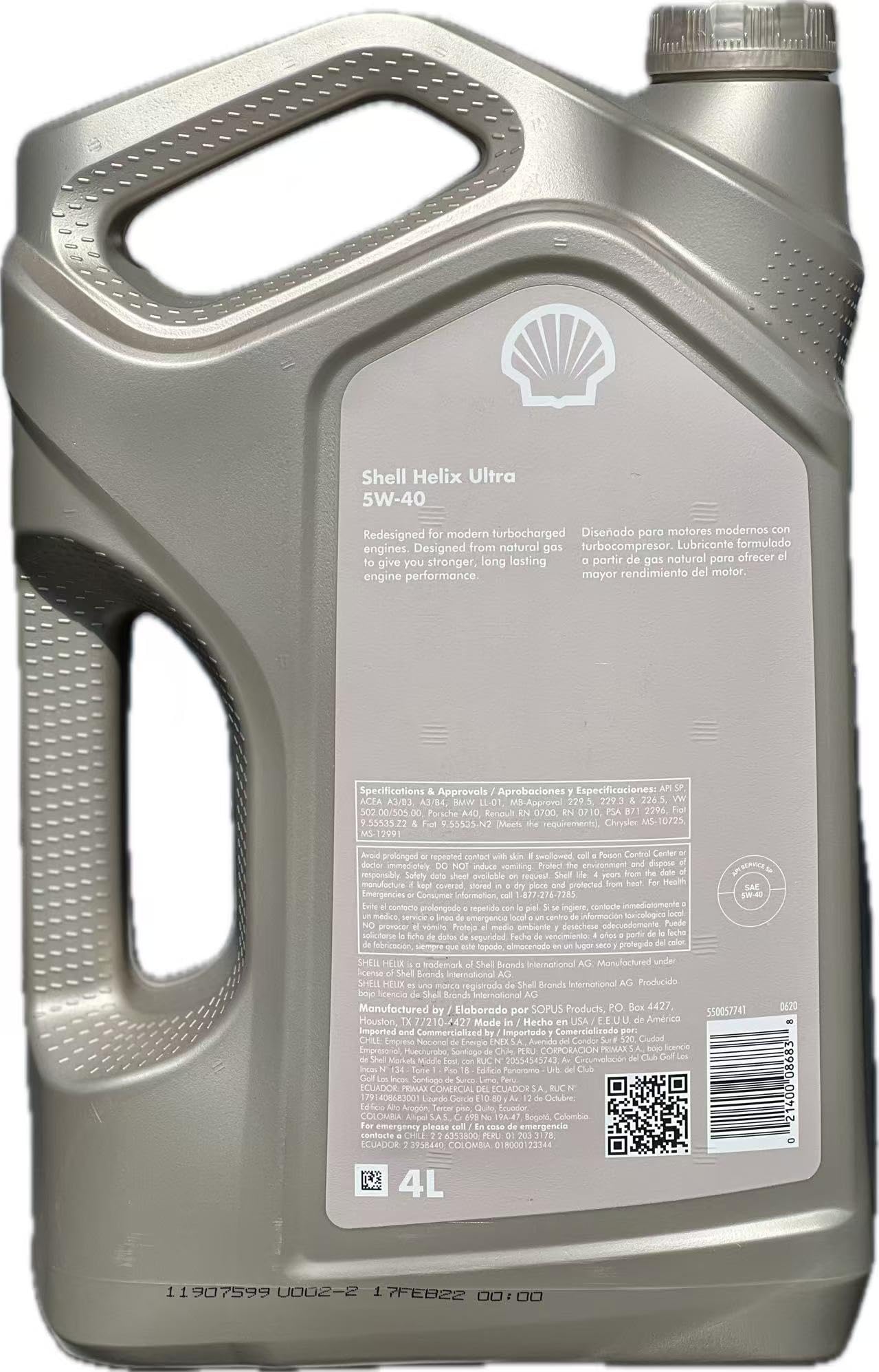Amazon.com: Shell Helix Ultra 5W-40 Fully Synthetic 4 Liter Motor
