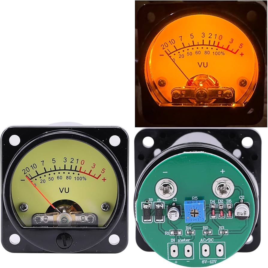 Amazon.co.jp: JEMOSA 2PCS VU メーター 45mm パネル VU メーター