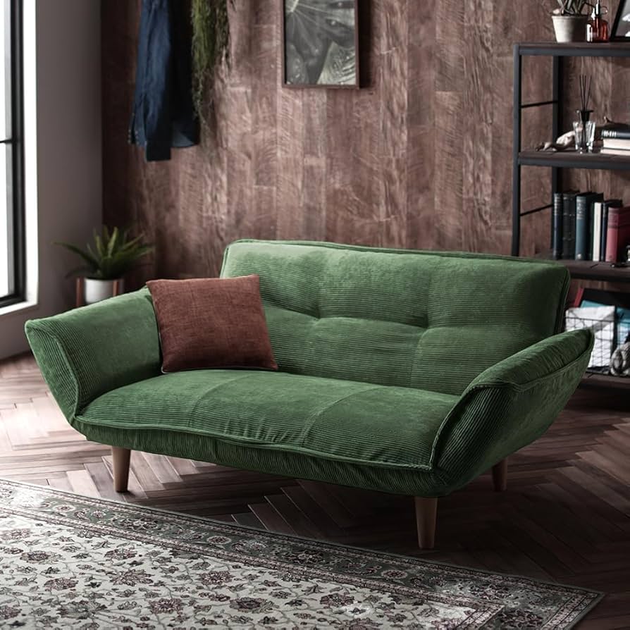 Amazon｜ソファー 2人掛け カウチソファー リクライニング モス