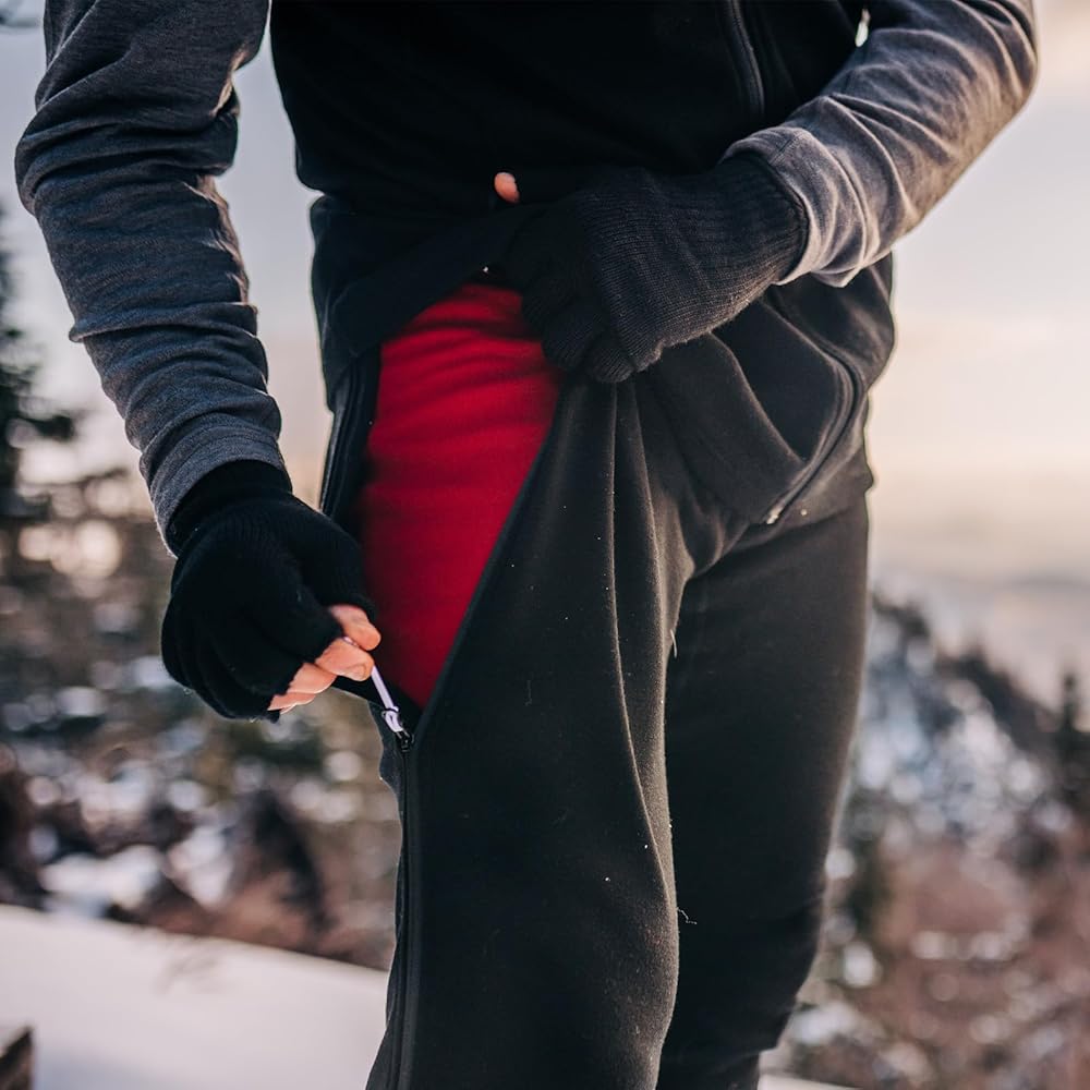 100% Merino Wool Zip Off Base Layer 3/4 Bottoms - Mens Expedition