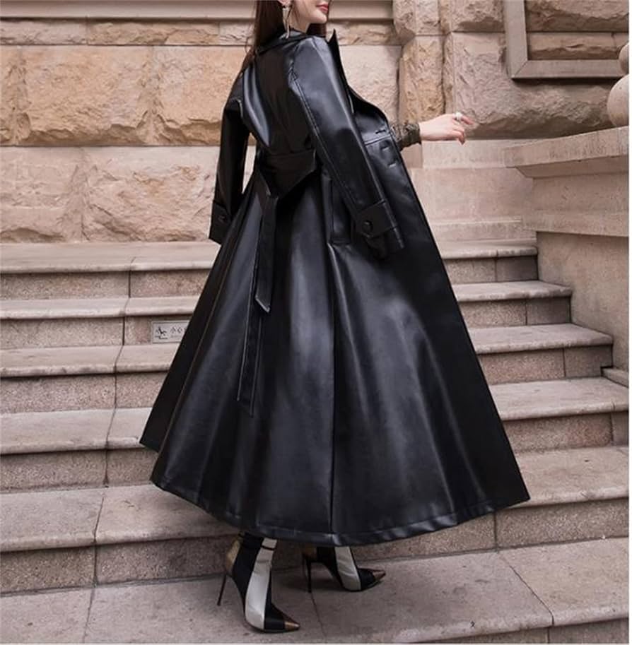 Amazon.co.jp: レザー コート レディース 女性のスリムフィットPU