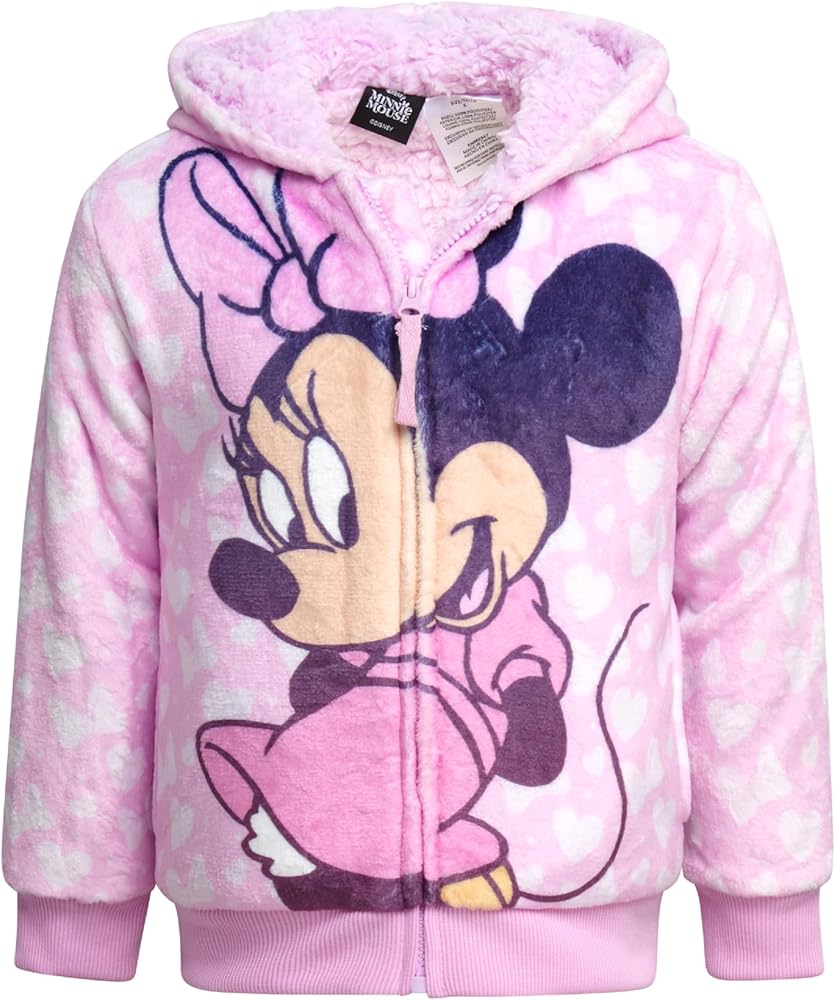 Amazon.com: Disney Girls Fleece Jacket - Cozy Hooded Soft Plush