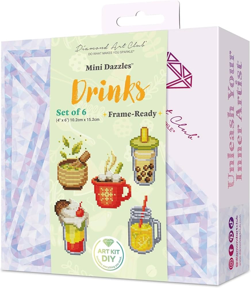 Amazon.co.jp: DIAMOND ART CLUB ドリンク ミニダズル、楽しいDIY