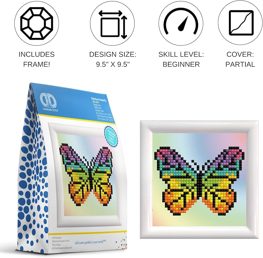 Amazon.com: DIAMOND DOTZ Rainbow Butterfly Nature Diamond Painting