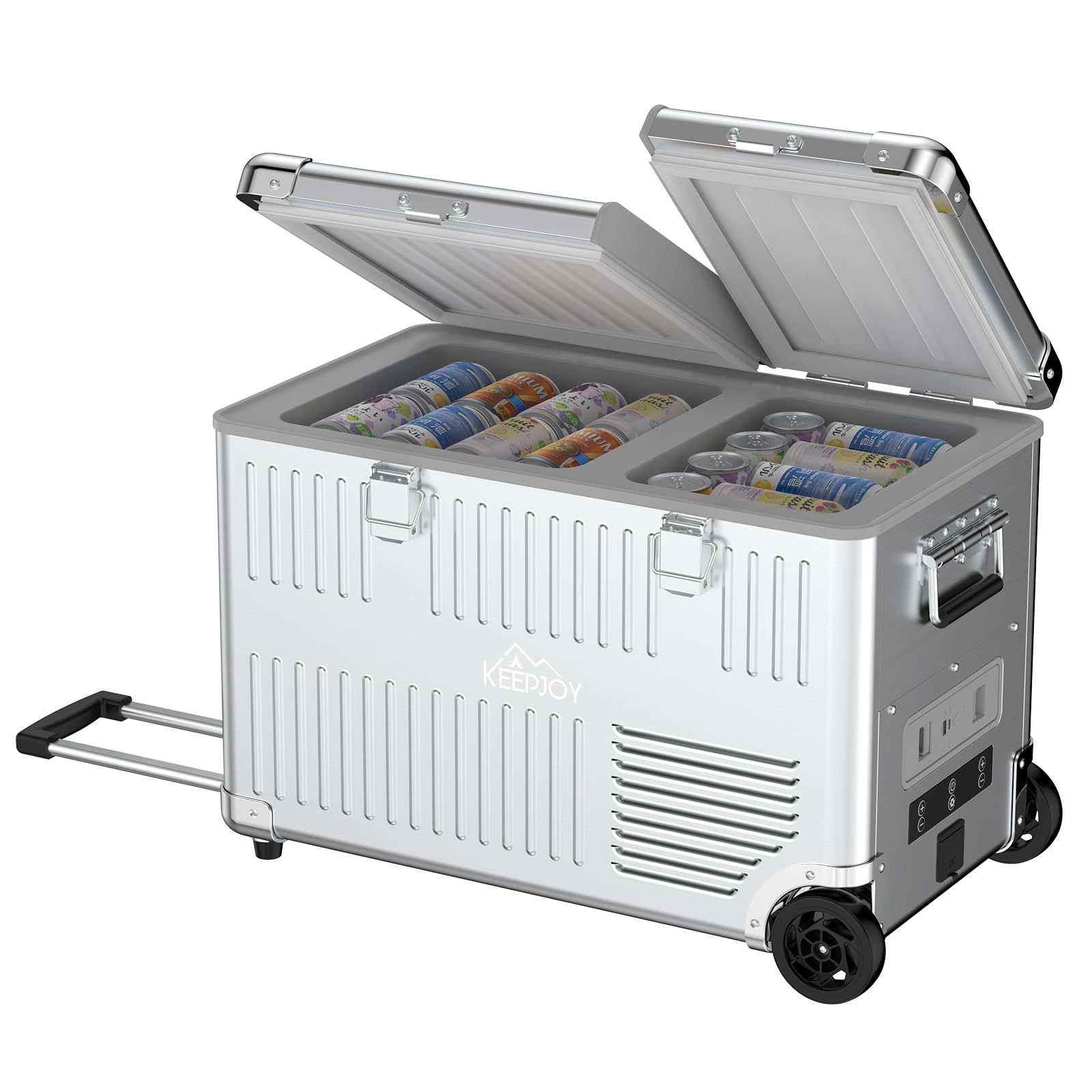 Amazon.co.jp: KEEPJOY アルミ製 車載冷蔵庫 40L ポータブル冷蔵庫