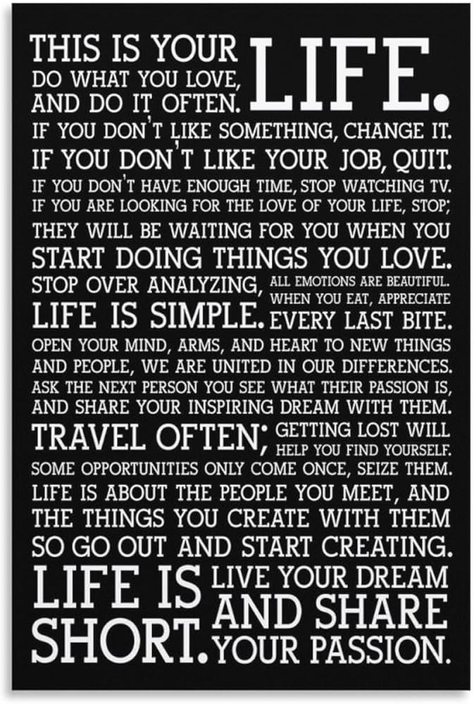 Amazon.co.jp: ホルスティーマニフェスト黒の背景ポスター人生動機付け