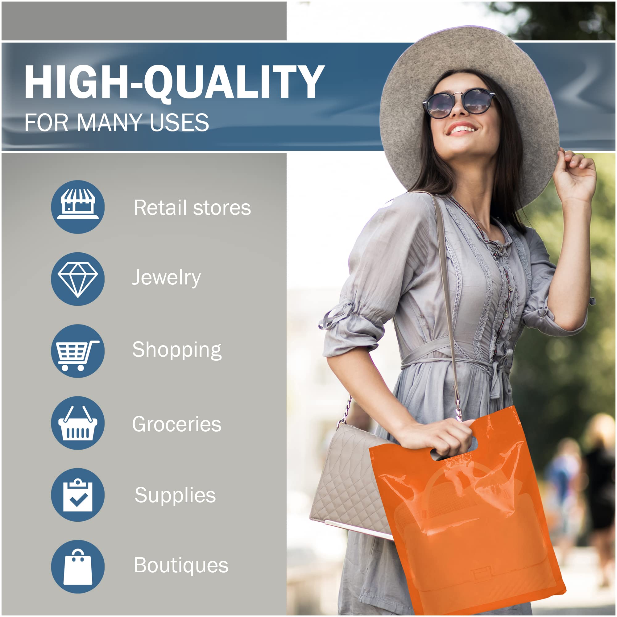 Amazon | Orange Merchandise プラスチックショッピングバッグ 100枚