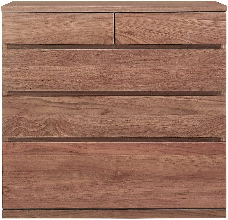 Amazon｜無印良品 木製チェスト4段・ウォールナット材 幅88×奥行44×高