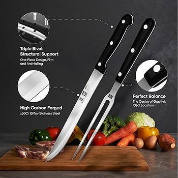 Amazon | 肉用カービングナイフとフォークセット ギフトボックス入り 7