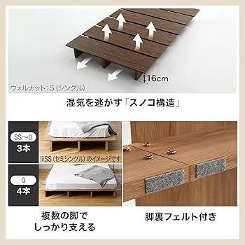 Amazon｜LOWYA ロウヤ ベッド ベッドフレーム ロータイプ ローベッド