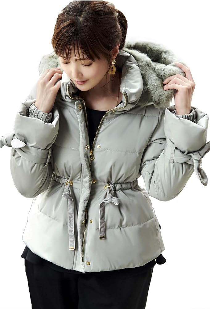 Amazon | [ルイ ルエ ブティック] ラビットファー フード ショート