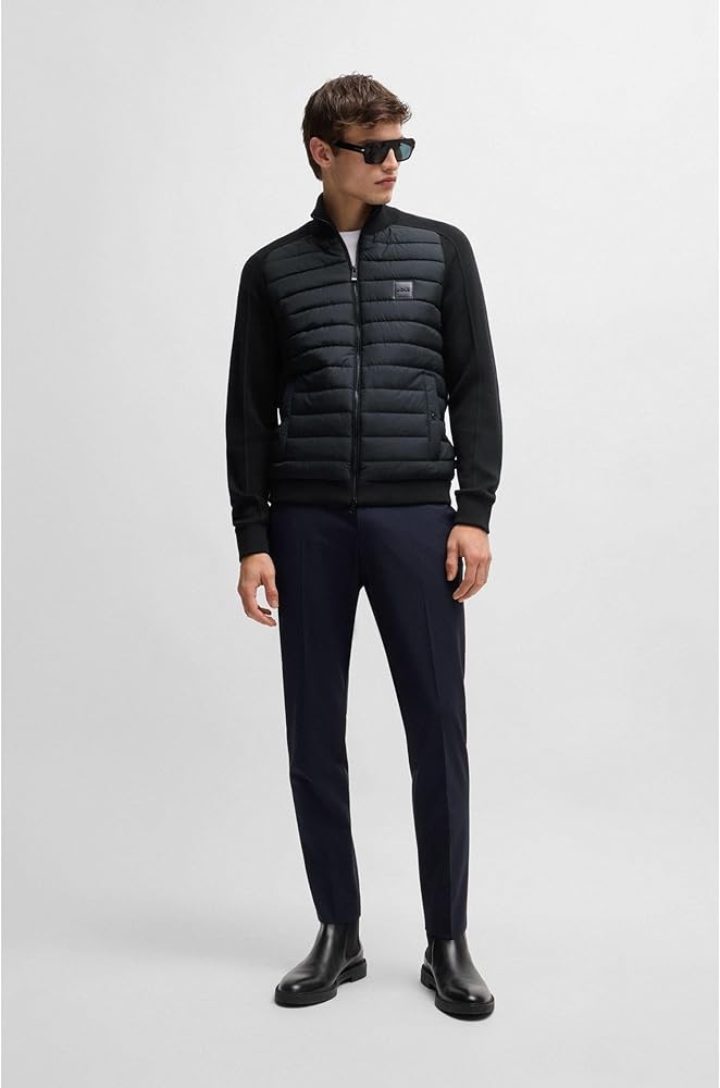 Amazon.co.jp: [BOSS] [ボス] ロゴパッチ ミックスマテリアル ジップ