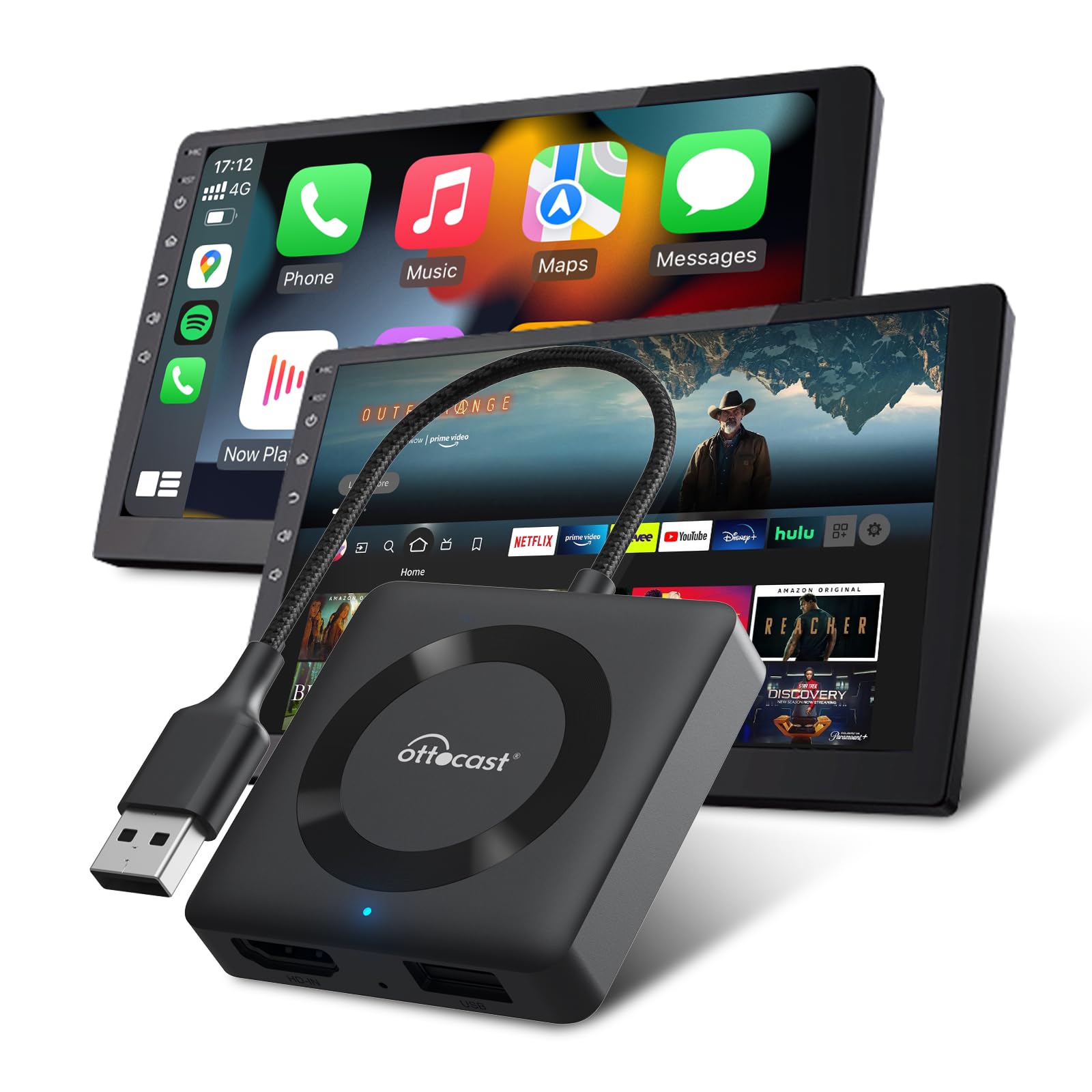 OTTOCAST Car TV Mate Pro, Adattatore CarPlay Wireless Plug & Play
