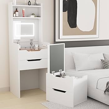 Amazon｜FTPZYLZ ドレッサー コンパクト 幅 47.5cm 化粧台/鏡台 大容量