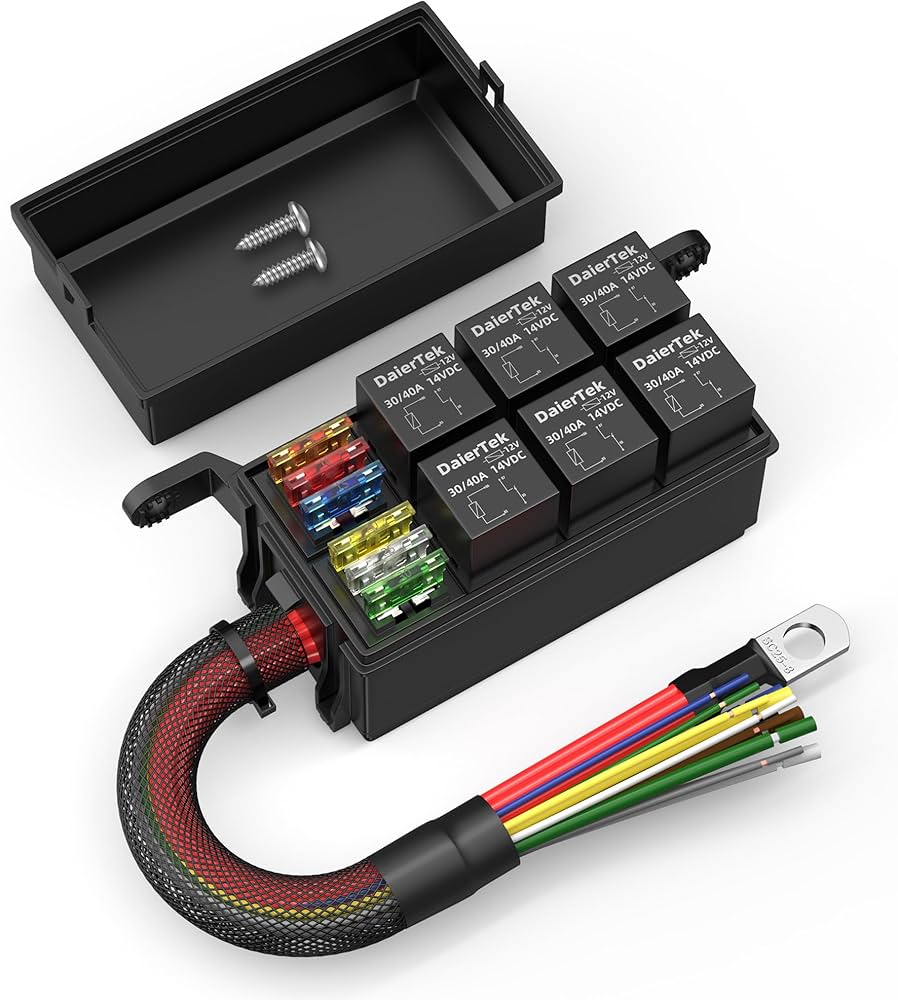 Amazon.co.jp: DaierTek 12V リレーボックス 6ウェイ 12AWG 有線防水