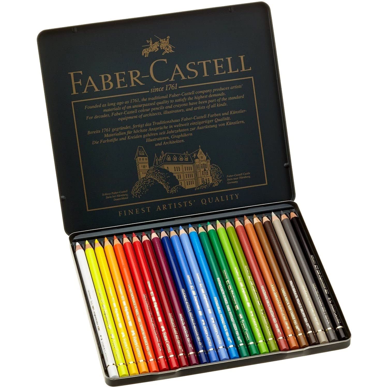Amazon.com: Faber-Castell Polychromos Artists' Color Pencils - Tin